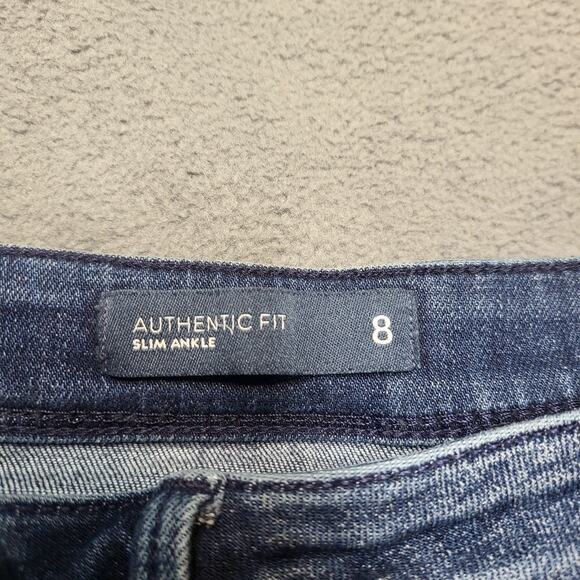 JJill Authentic Fit Jeans Womens 8 Blue Denim Slim Ankle Stretch Mid Rise Casual - Picture 3 of 11